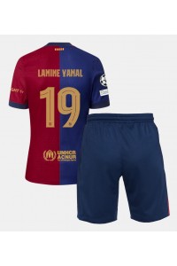 Fotbalové Dres Barcelona Lamine Yamal #19 Dětské Domácí Oblečení 2024-25 Krátký Rukáv (+ trenýrky)